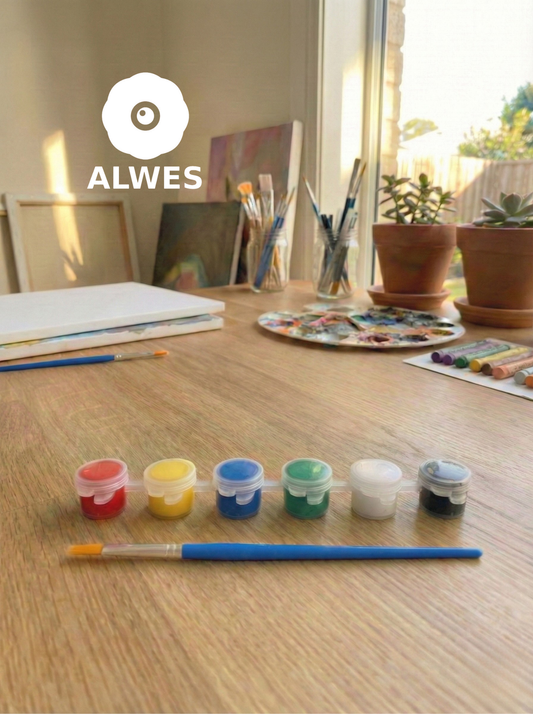 6 Ana Renk Akrilik Boya ve Detay Fırçası Seti