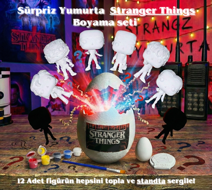 Stranger Things Sürpriz Kırılabilir Yumurta: DIY Figür Boyama Seti (12 Farklı Karakter)